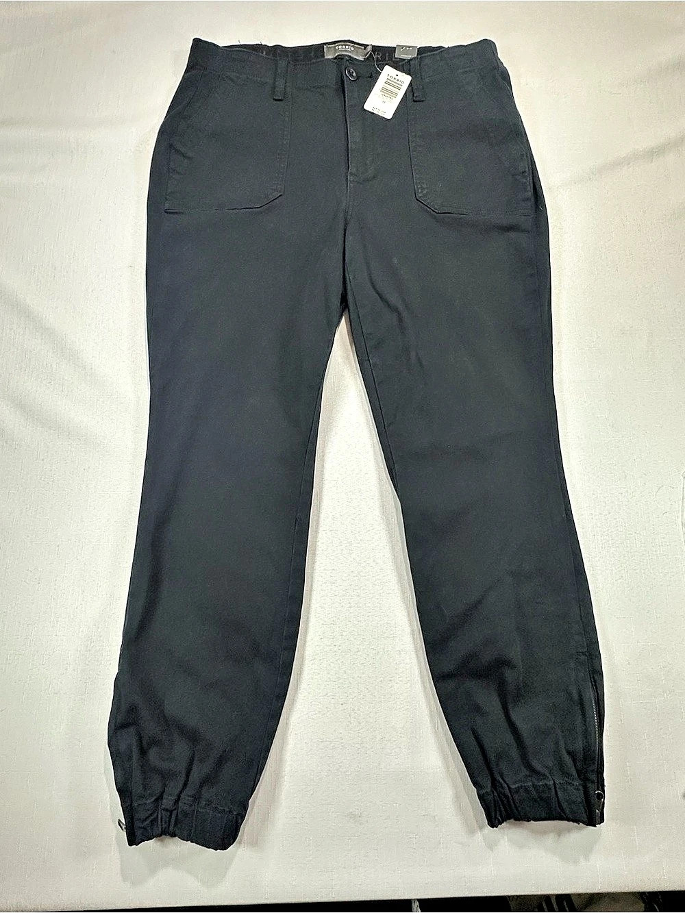 Torrid Black HR Twill Long Jogger w Zip Utility Jogger Black Waist 12 NWT